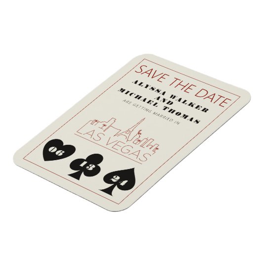 Las Vegas Casino Skyline Wedding Sla de datum op Magneet (Linkerzijde)