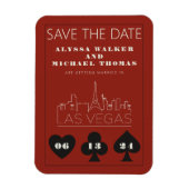 Las Vegas Casino Skyline Wedding Sla de datum op Magneet (Verticaal)
