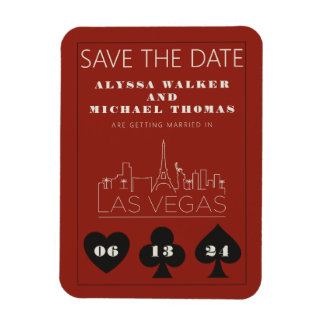 Las Vegas Casino Skyline Wedding Sla de datum op Magneet