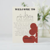 Las Vegas Casino Skyline Wedding Welcome Bag Kaart (Staand voorkant)