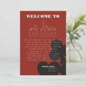 Las Vegas Casino Skyline Wedding Welkomstroute Kaart (Staand voorkant)