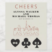 Las Vegas Casino Skyline Wedding Wijn Etiket (Enkel label)