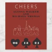 Las Vegas Casino Skyline Wedding Wijn Etiket (Enkel label)