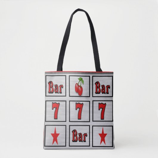Las Vegas Casino Slot Machine Design met Red Tote Bag (Voorkant)