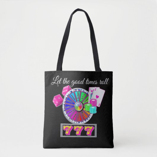 Las Vegas Casino Slot Wheel Cards Dice and Sevens Tote Bag (Voorkant)