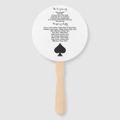 Las Vegas Casino Spade Kaart Trouwprogramma Fan Handwaaier (Achterkant)