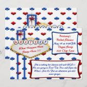 Las Vegas Casino  Style Party Invitation Kaart (Voorkant / Achterkant)