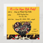 Las Vegas Casino Style Party Kaart (Voorkant / Achterkant)