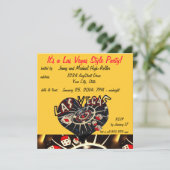 Las Vegas Casino Style Party Kaart (Staand voorkant)