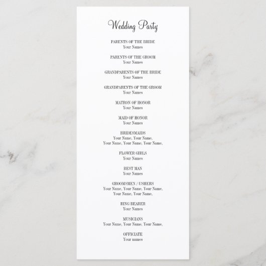 Las Vegas casino thema bruiloft ceremonie programm Programmakaart (Achterkant)