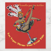 Las Vegas Casino Thema gepersonaliseerd wijnlabel Wijn Etiket (Enkel label)