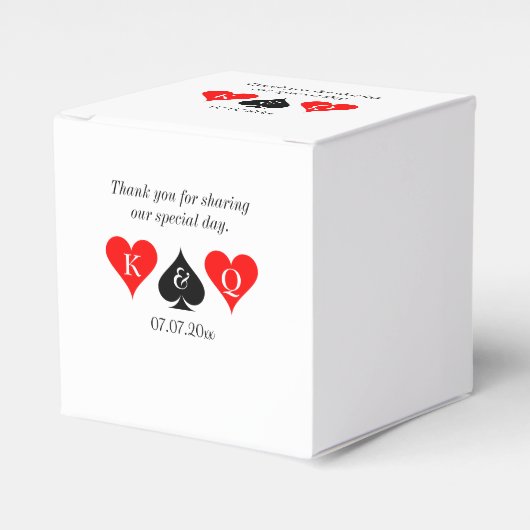 Las Vegas casino thema harten en schoppen bruiloft Bedankdoosjes (Voorkant Zijde)
