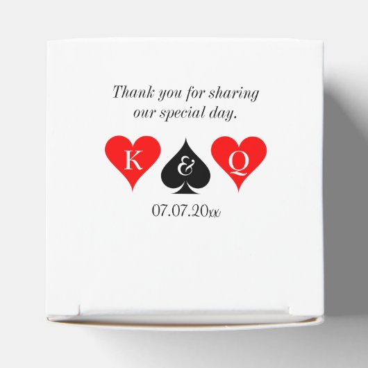 Las Vegas casino thema harten en schoppen bruiloft Bedankdoosjes (Bovenkant)