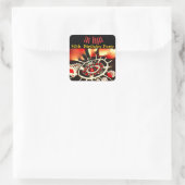 Las Vegas Casino Thema Verjaardagsfeest Vierkante Sticker (Tas)