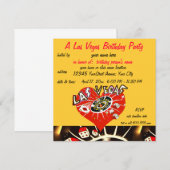 Las Vegas Casino Theme Birthday Party Kaart (Voorkant / Achterkant)