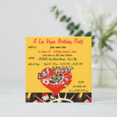 Las Vegas Casino Theme Birthday Party Kaart (Staand voorkant)
