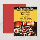 Las Vegas Casino Theme Marriage Announance Kaart (Voorkant / Achterkant)