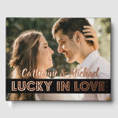 Las Vegas Casino Trouwfoto Zwart & Goud Gastenboek (Voorkant)