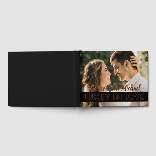 Las Vegas Casino Trouwfoto Zwart & Goud Gastenboek (Volledig)