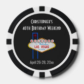 Las Vegas Casino Verjaardagsfeest Vakantie Trip Poker Chips (Voorkant)