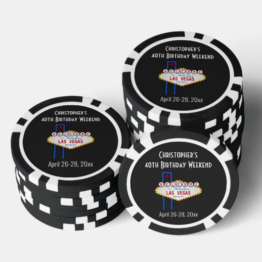 Las Vegas Casino Verjaardagsfeest Vakantie Trip Poker Chips (Opstapeling)