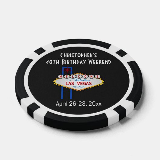 Las Vegas Casino Verjaardagsfeest Vakantie Trip Poker Chips (Enkel)