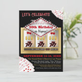  Las Vegas Casino Verjaardagsuitnodiging Kaart (Staand voorkant)