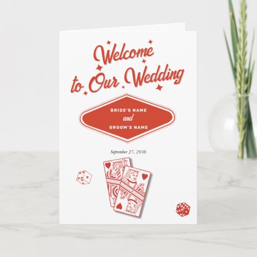 Las Vegas Casino Wedding Order of Service Programma (Voorkant)