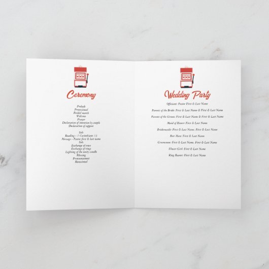 Las Vegas Casino Wedding Order of Service Programma (Binnen)