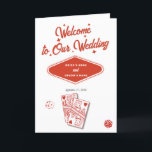 Las Vegas Casino Wedding Order of Service Programma<br><div class="desc">Een unieke hand getekend Las Vegas Casino thema bruiloft ontwerp. Een moderne bestemming Las Vegas, Nevada bruiloft thema met speelkaarten, casino gokken thema illustraties. Een rode en witte Las Vegas bruiloft orde van dienst programma kaart ontwerp ideaal voor casino thema bruiloften. Bijpassende huwelijksuitnodigingen en andere briefpapier items zijn ook beschikbaar....</div>