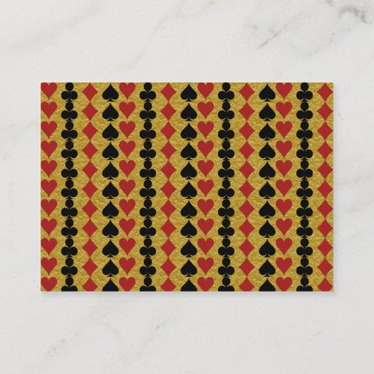 Las Vegas Casino Zwart Goud Wit Bruiloft Details Informatiekaartje (Achterkant)