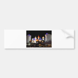 Las Vegas Castle Hotel Gaming Vegas City Colorful Bumpersticker