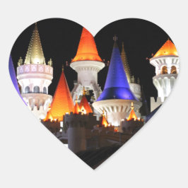 Las Vegas Castle Hotel Gaming Vegas City Colorful Hart Sticker