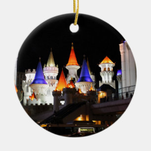 Las Vegas Castle Hotel Gaming Vegas City Colorful Keramisch Ornament