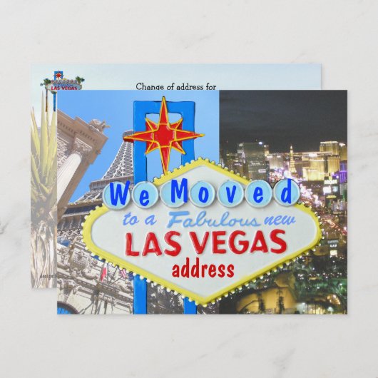 Las Vegas Change of Address Aankondiging (Voorkant / Achterkant)