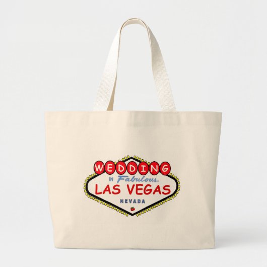 Las Vegas Cherry Red Wedding Canvas tas, cherry lo Grote Tote Bag (Voorkant)