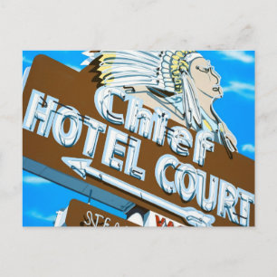 Las Vegas Chief Hotel Retro Neon Sign Briefkaart