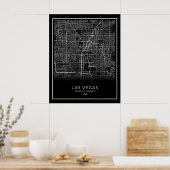 Las Vegas City Map - Las Vegas Black Map Poster (Keuken)