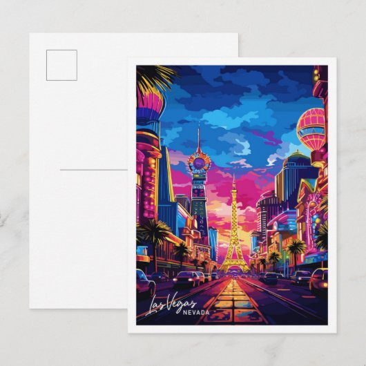 Las Vegas City Nevada Travel  illustratie Briefkaart (Voorkant / Achterkant)