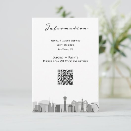 Las Vegas City RSVP Kaartje (Staand voorkant)