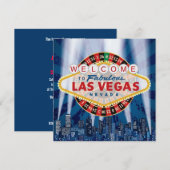 Las Vegas Cityscape Modern Unique Wedding Invites Kaart (Voorkant / Achterkant)