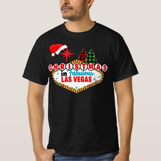 Las Vegas Colorful Kerstmis T-shirt (Voorkant)
