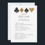 Las Vegas Corporate Event Tijdlijn Gold Glitter Kaart<br><div class="desc">Gemakkelijker te lezen,  is dit perfect voor een collectieve reis Las Vegas of een casino themed event,  deze chronologiekaart kenmerkt faux gouden glitter en zwarte kaartpakken op een witte achtergrond met volledig douanetekst en een coördinerende passende backer.</div>