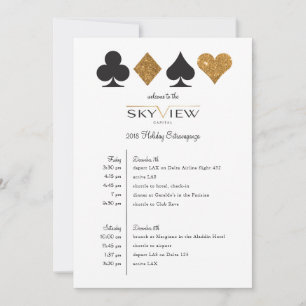 Las Vegas Corporate Event Tijdlijn Gold Glitter Kaart