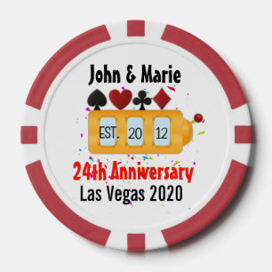 Las Vegas Couple Jubileum Celebrating Custom Poker Chips