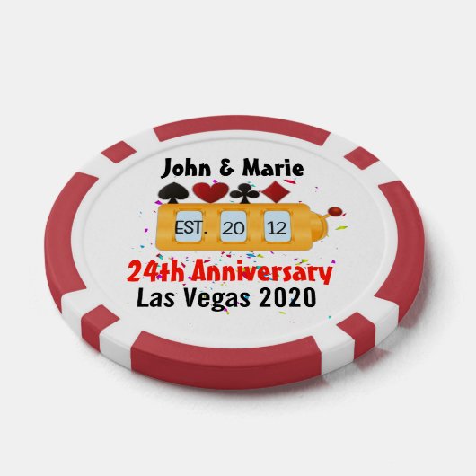 Las Vegas Couple Jubileum Celebrating Custom Poker Chips (Enkel)