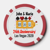 Las Vegas Couple Jubileum Celebrating Custom Poker Chips (Achterkant)