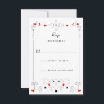 Las Vegas Cupido's Harten en Diamanten bruiloft RSVP Kaartje<br><div class="desc">Elegante cupido en poker geïnspireerde rsvp kaart met hart pijlen en diamanten</div>