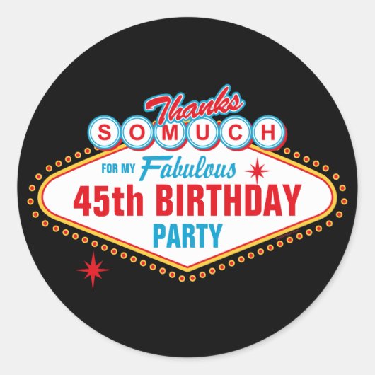 Las Vegas Custom Bedankt Ronde Sticker (Voorkant)