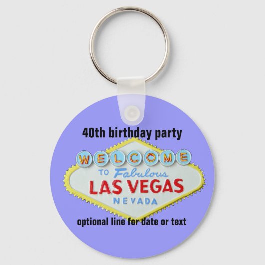 Las Vegas Custom Birthday Party 40th Sleutelhanger (Voorkant)